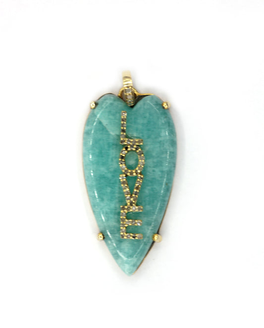 Heart love Pave Diamond Pendant