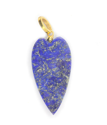 Lapis Heart Silver Pave Diamond Pendant