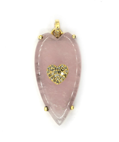 Heart Silver Pave Diamond Pendant