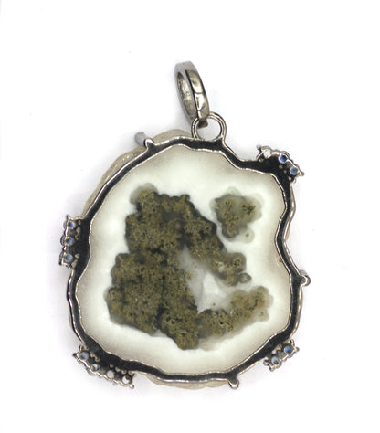 Duze Silver Pave Diamond Pendant