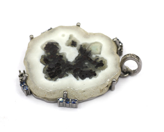 Duze Silver Pave Diamond Pendant