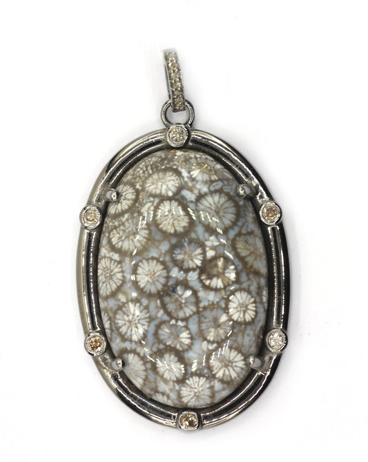 92.5 Silver Pave Diamond Pendant