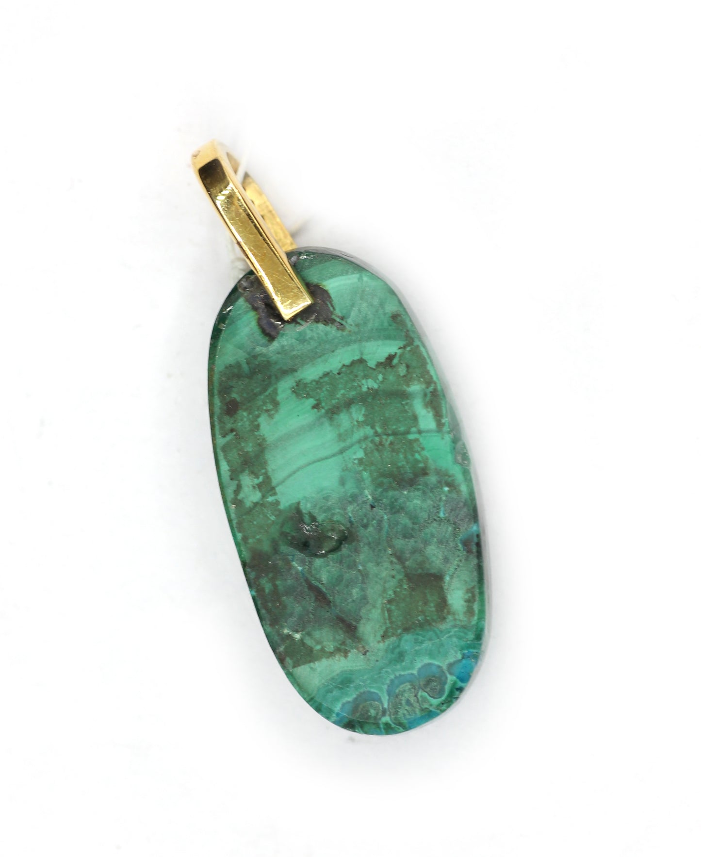 Malachite Silver Pave Diamond Pendant