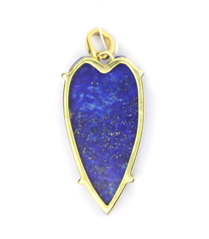 Heart Shape Silver Diamond Lapis lazuli Pendant