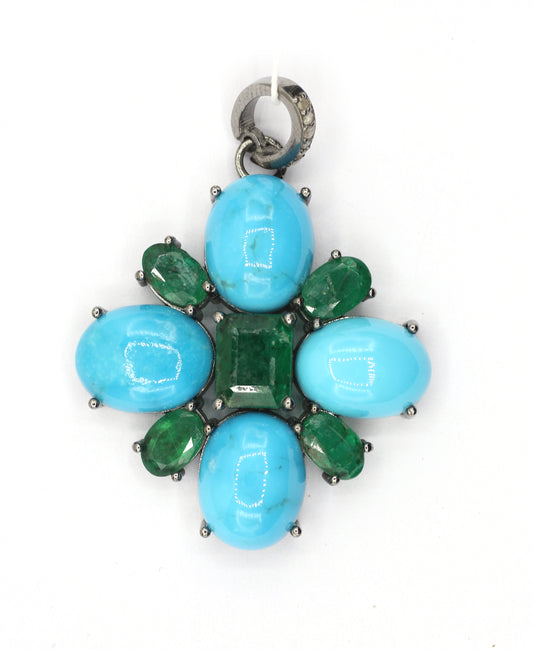 92.5 Silver Pave Diamond Pendant