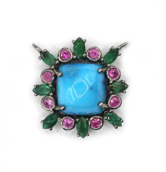 92.5 Silver Pave Diamond Pendant