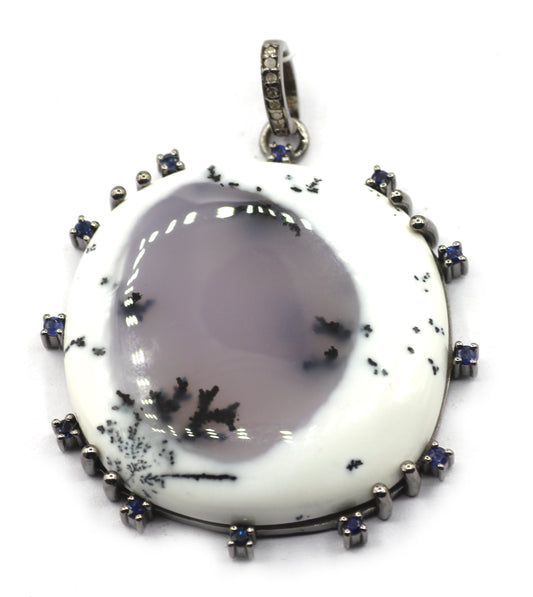 92.5 Silver Pave Diamond Pendant