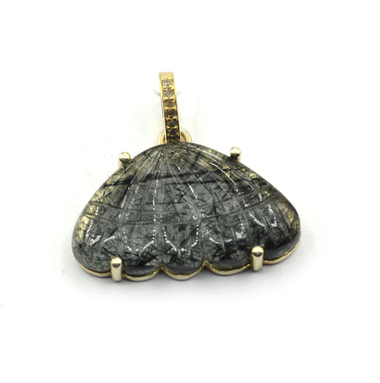 Black rutile Pave Diamond Pendant