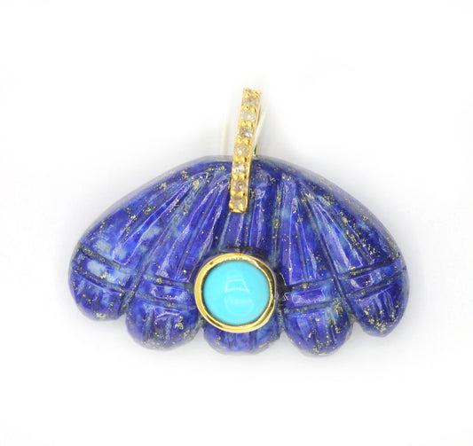 Lapis lazuli Pave Diamond Pendant
