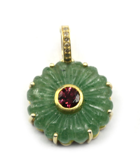 Round Pave Diamond Pendant