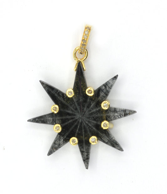 Star 92.5 Silver Pave Diamond Pendant