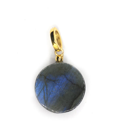 Labradorite Face Pave Diamond Pendant