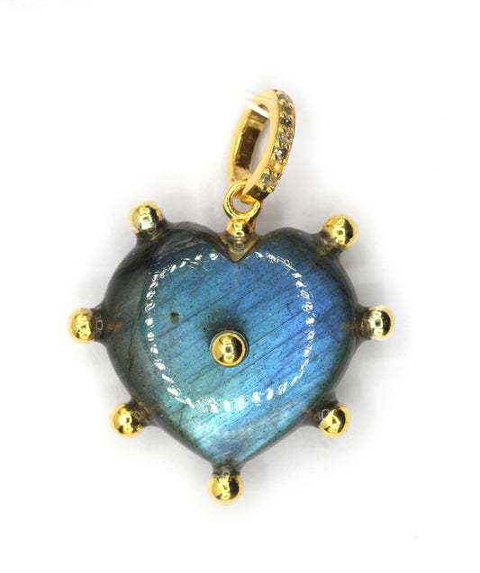 Labradorite Pave Diamond Pendant