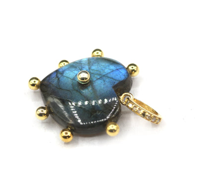 Heart Silver Pave Diamond Pendant