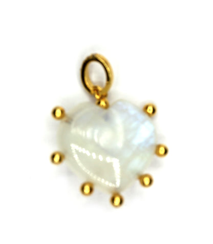 Moonstone Heart Shape Pave Diamond Pendant