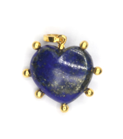 Heart Lapis lazuli Pave Diamond Pendant
