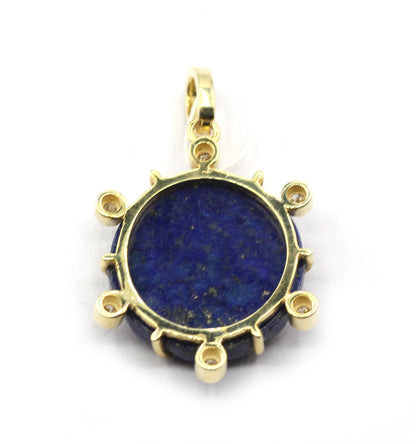 Lapis Lazuli Pave Diamond Pendant