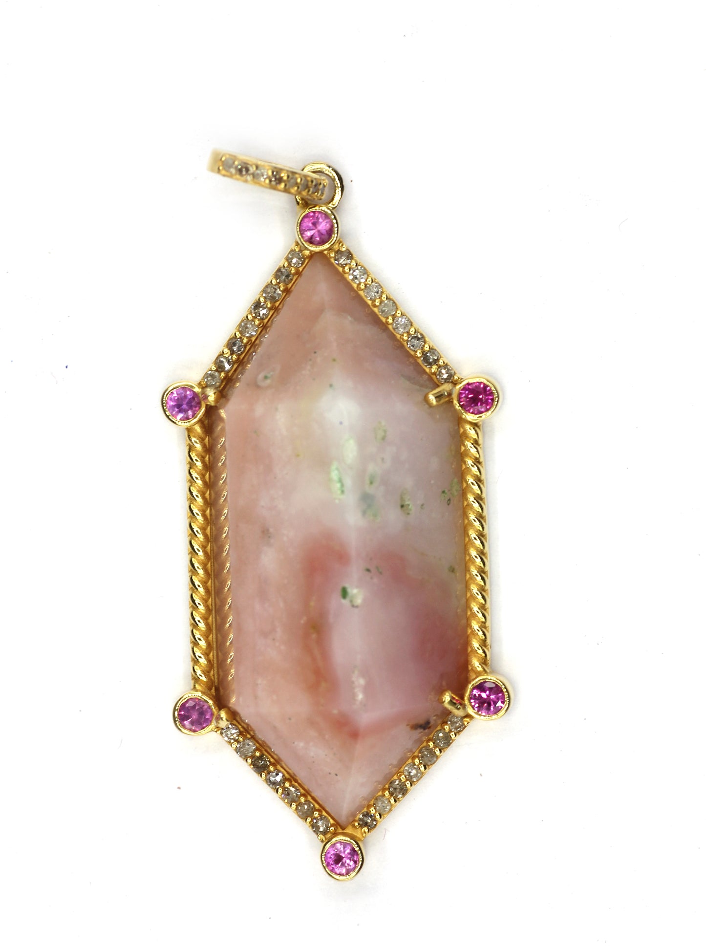 Pencil Silver Pave Diamond Pendant