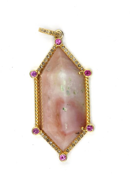 Pencil Silver Pave Diamond Pendant