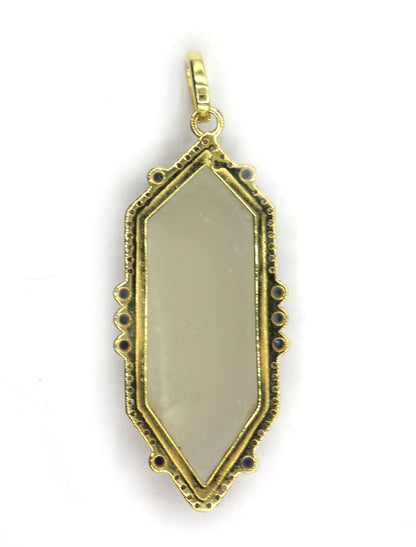 Pencil Silver Pave Diamond Pendant
