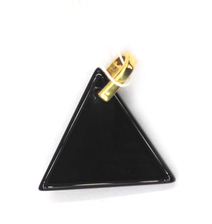 Triangle Black Onyx Silver Pave Diamond Pendant