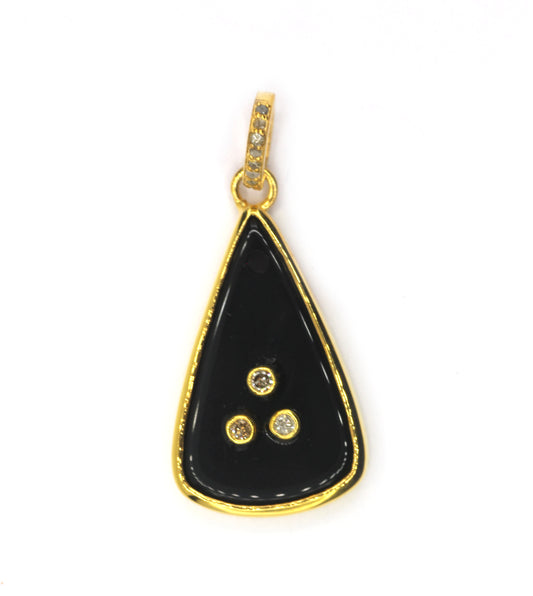 Black Onyx Pave Diamond Pendant