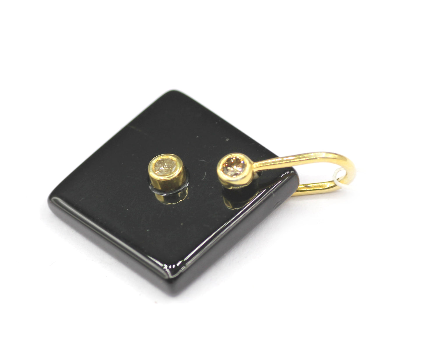 Black Onyx Silver Pave Diamond Pendant