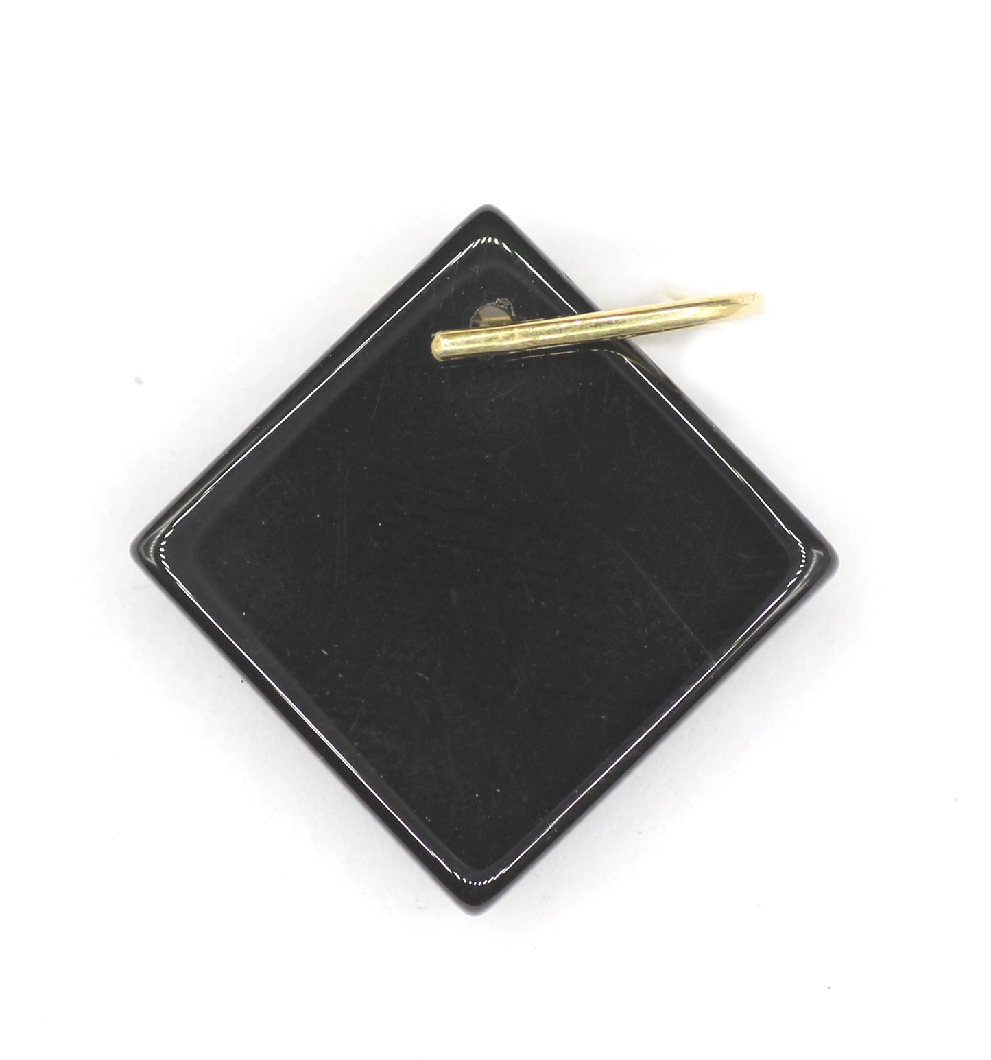 Black Onyx Silver Pave Diamond Pendant