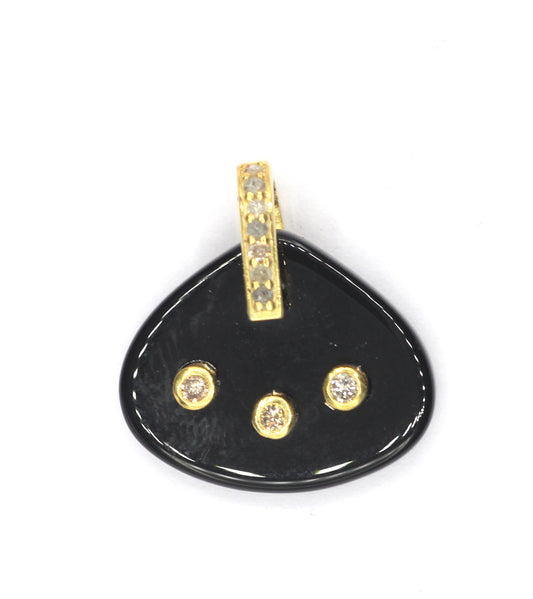 Black onyx Pave Diamond Pendant