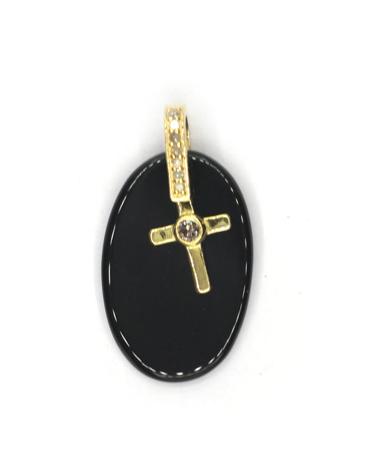 Cross Silver Pave Diamond Pendant