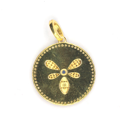 Round Silver Pave Diamond Pendant