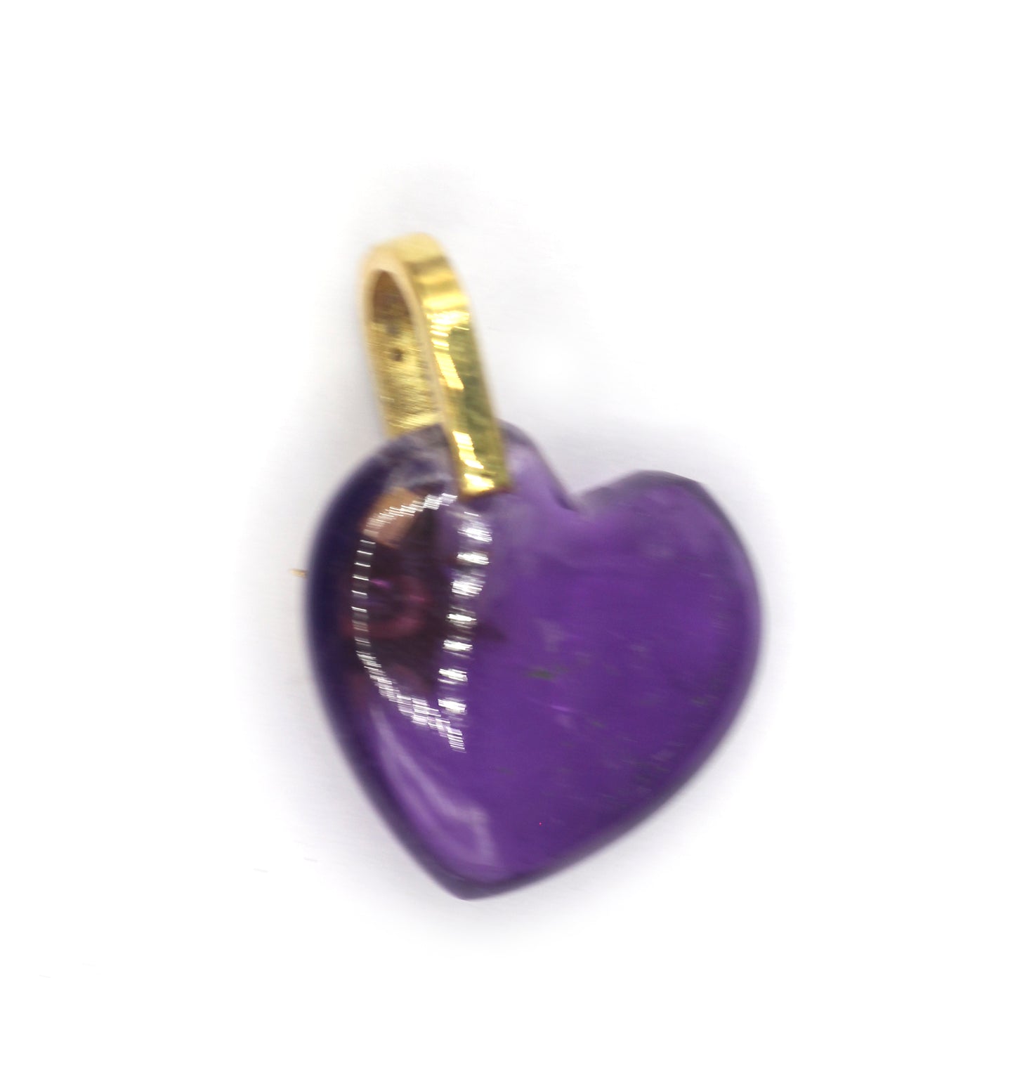 Heart Amethyst Pave Diamond Pendant