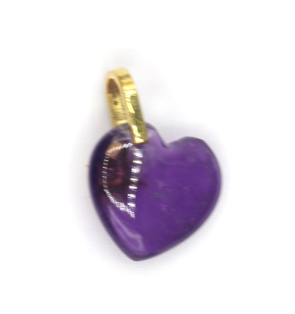 Heart Amethyst Pave Diamond Pendant