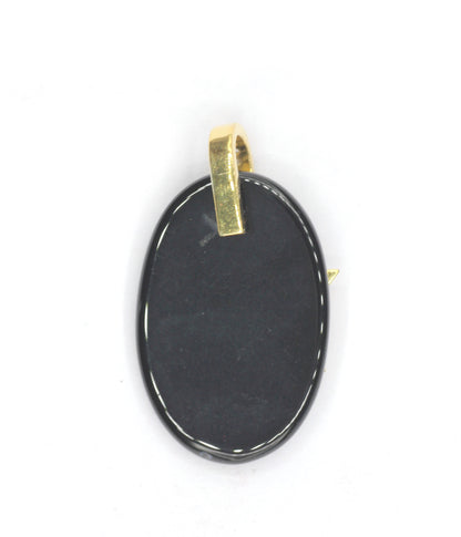 Oval Silver Star Pave Diamond Pendant