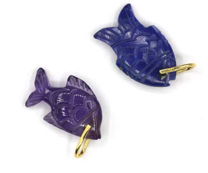 Fish Silver Pave Diamond Pendant