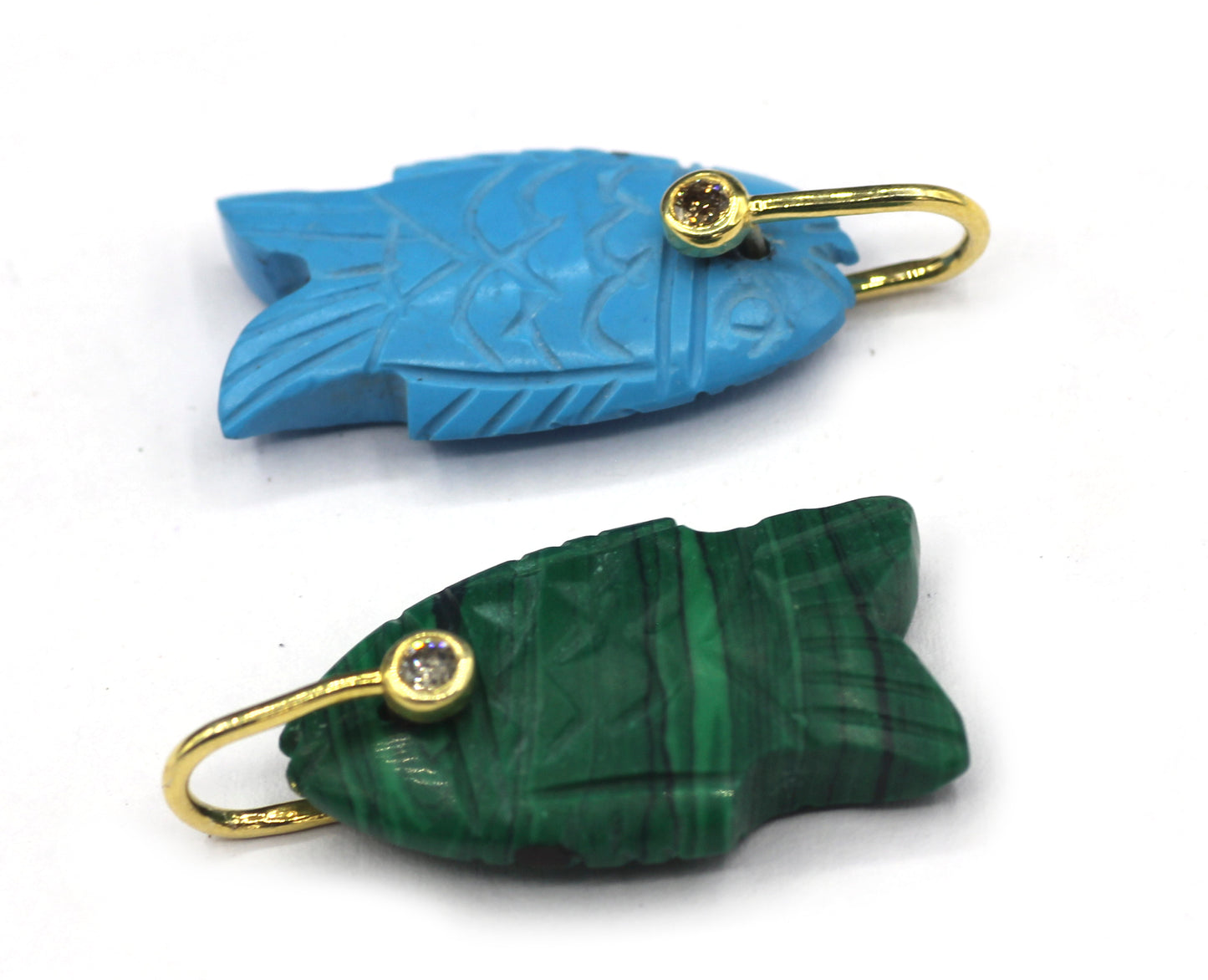 Fish Silver Pave Diamond Pendant