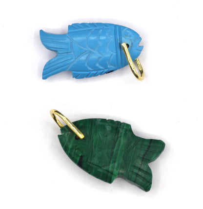 Fish Silver Pave Diamond Pendant