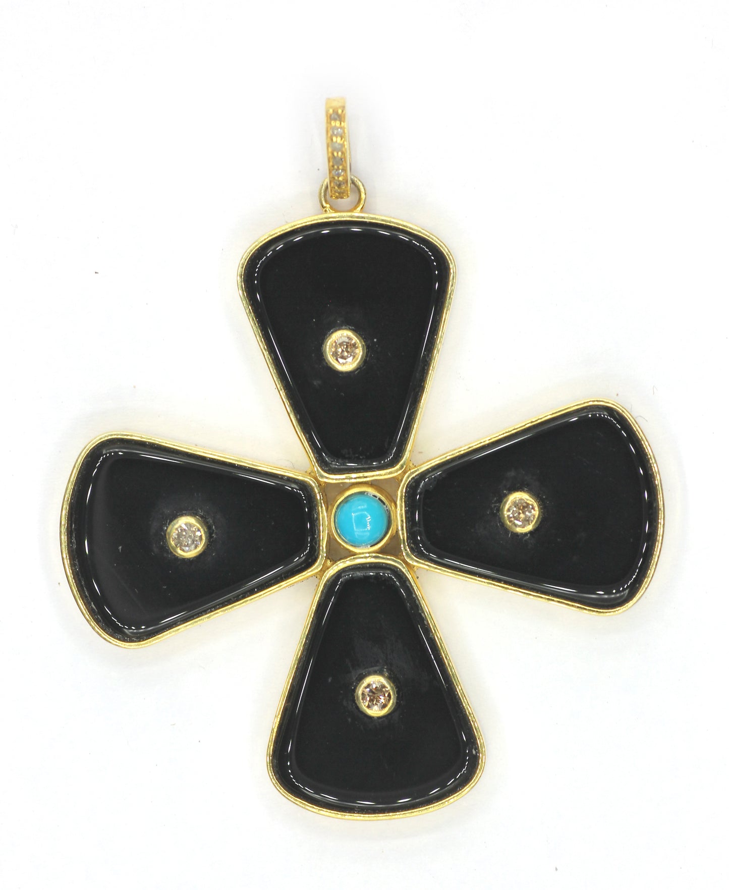 Cross Silver Pave Diamond Pendant