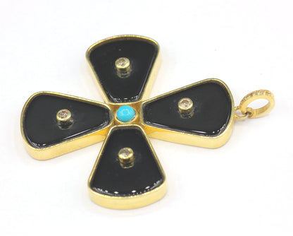 Cross Silver Pave Diamond Pendant