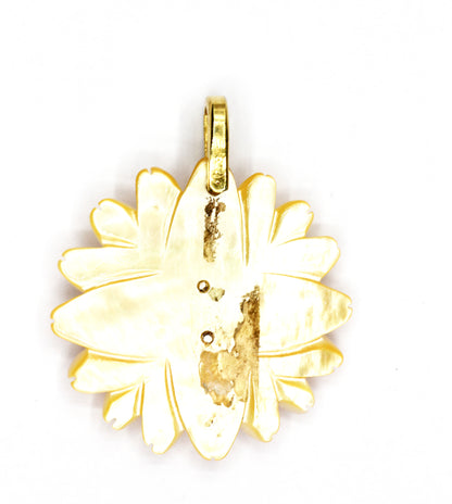 Flower Silver Pave Diamond Pendant