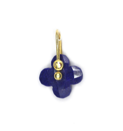 925 Silver Pave Diamond Pendant With Lapis lazuli Stone