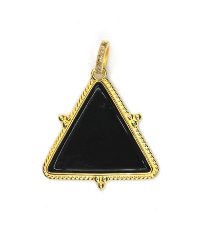 Triangle Silver Pave Diamond Pendant