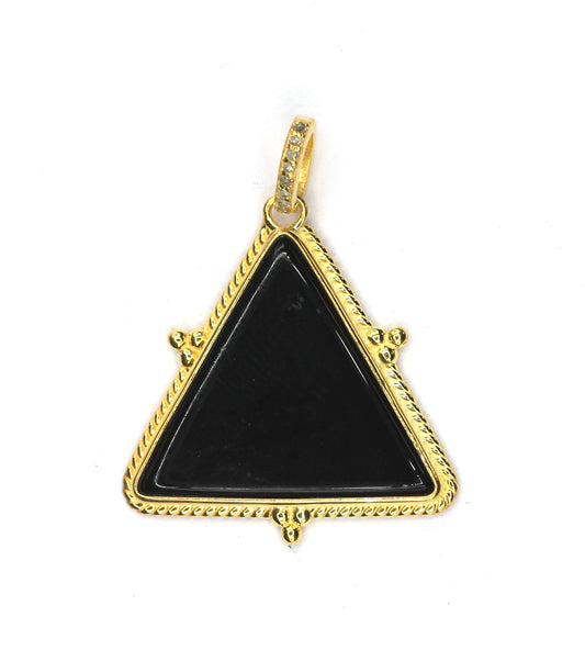 Triangle Silver Pave Diamond Pendant