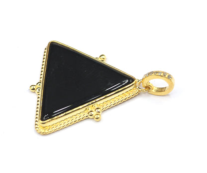 Triangle Silver Pave Diamond Pendant