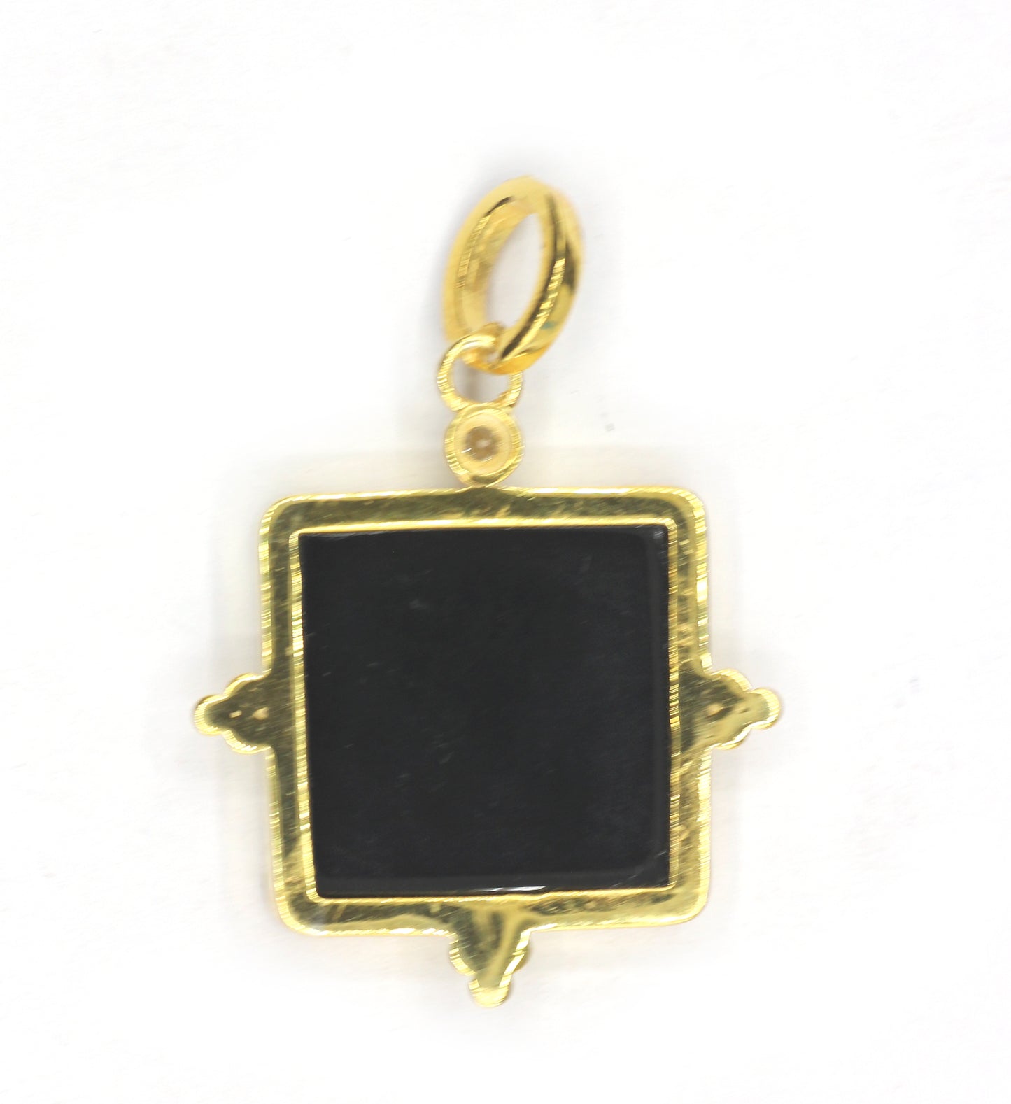 Square Silver Pave Diamond Pendant