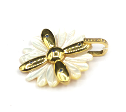 Flower Silver Pave Diamond Pendant