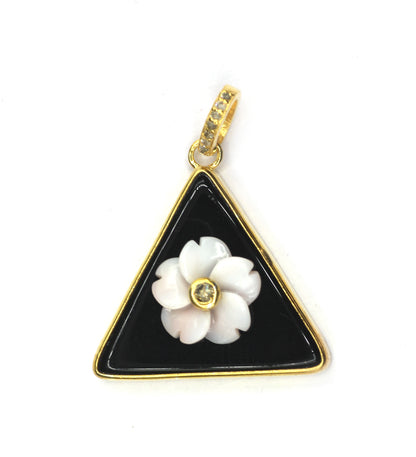 Triangle Silver Pave Diamond Pendant