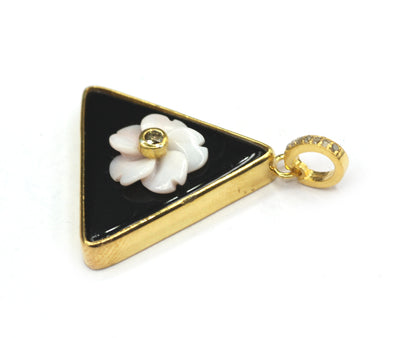 Triangle Silver Pave Diamond Pendant