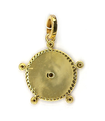 Round Silver Diamond Pendant