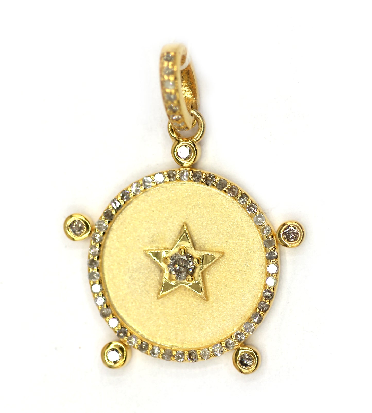 Round Silver Diamond Pendant